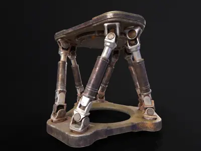 Sci-fi Hydraulics System Low-poly 3D model