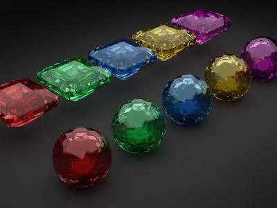 Stunning Collection of Blender-Made Diamonds for Rings and Crown Low-poly 3D model