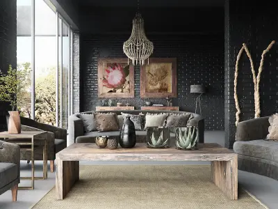 Set 4 - VRay C4D - 8 x Interior and Exterior Scenes 3D Model Pack