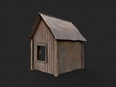 Metal Plates Hut Collection Low-poly 3D model