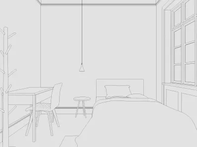 Scandinavian Bedroom 3D model