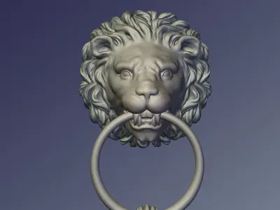 Lion Door knob 3D print model