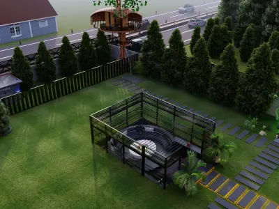 Exterior Villa Landscape Design with Lumion 10 3D model