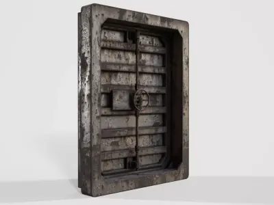 Bunker door Pbr lowpoly bunker gate  05 Low-poly 3D model