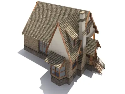 Country Low Poly House  3D model