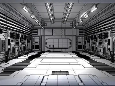 Scifi Hangar  3D model