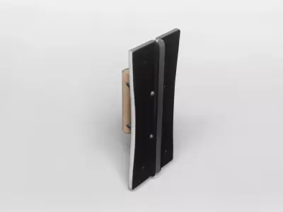 Modern Industrial Door Handle with Wooden Grip 3D model