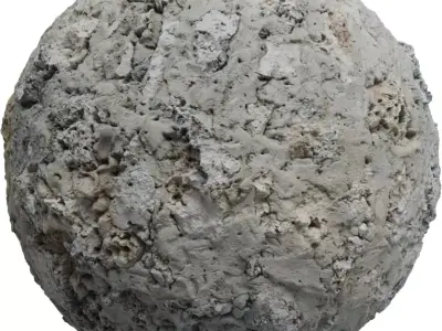 Crusted White Concrete Rubble PBR Texture Texture