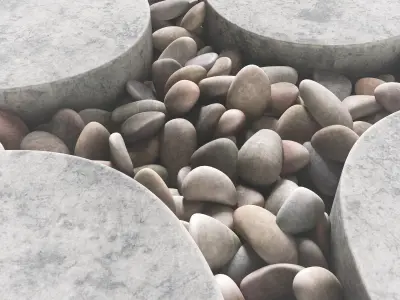 Tile square oval pebble n1 3D model