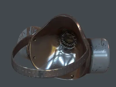 Gas mask helmet 3d model scifi Low-poly  Low-poly 3D model