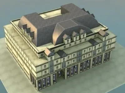 Paris Apartment Building Low-poly 3D model