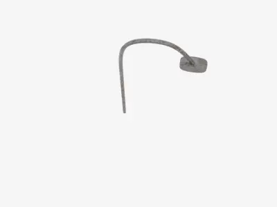 Rust Curve Lamp Pole 2 Low-poly 3D model