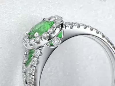 KeyShot Scene Setups with a Stand Display for Jewelry Rendering 3D model