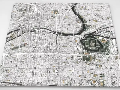 Cityscape Osaka Honshu Japan 3D model