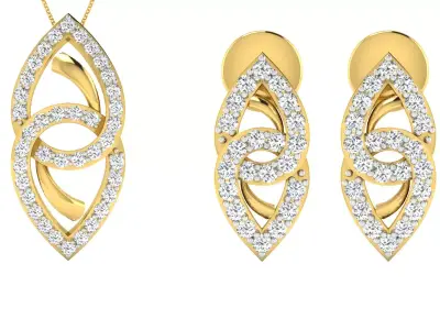 Earring Pendant Set 3dm STL OBJ FBX Render Details 3D print model purchase