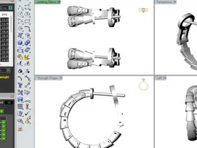 Bold Italian Style Gold Hoop Earrings STL Model 3D print model