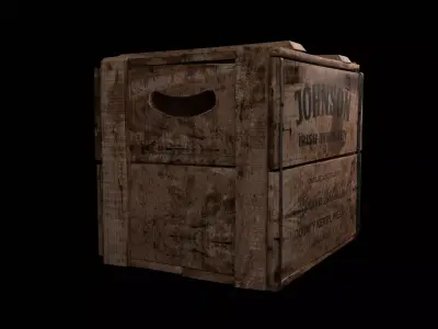 Vintage Wooden Whiskey Crate 3D model