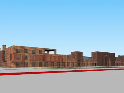 Sketchup Traditional complex and greenhouse K5 3D model