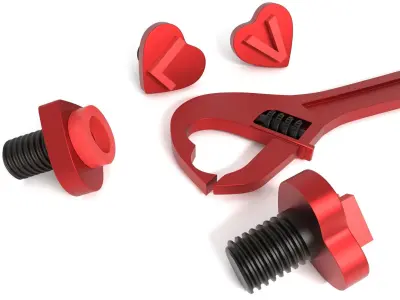 WRENCH OF LOVE Low-poly 3D model