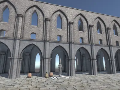Modular Cathedral Elements  Low-poly 3D model