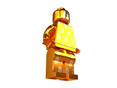Lego Mini Figure v1 021 Bitcoin Figure Low-poly 3D model