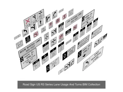 All-In-One Road Sign - US - R Series BIM Collection 3D Model Pack