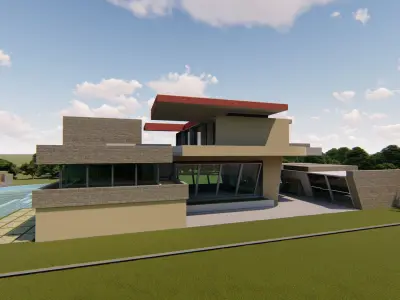 Casa Scene-villa-modern house 3D model 61
