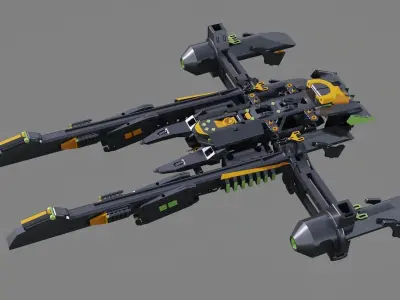 spaceship scifi alien planet  3D model