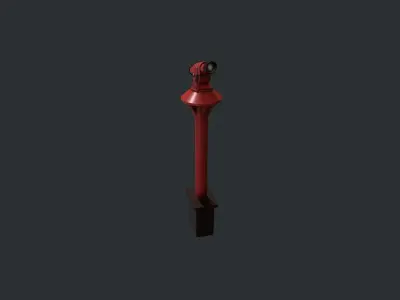 Red Beach Telescope Low-poly 3D model