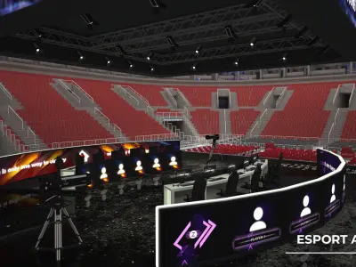 Esport event arena - interior - low poly AR VR Low-poly 3D model