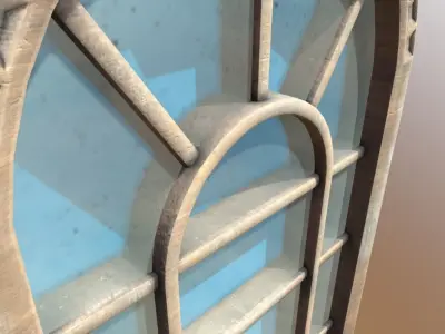 Wooden window with textures and UV map 3D model