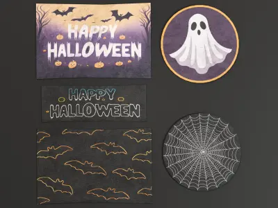 Halloween Rugs Low-poly 3D model