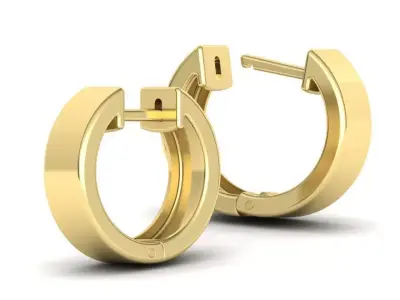 Delicate Fine Hoop Earrings 15mm 5mm wide 3D print model 3D print model