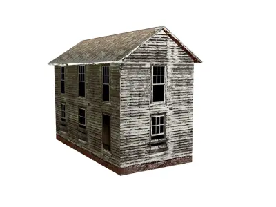 old house PBR texture Low-poly 3D model