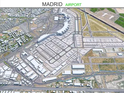 Madrid Airport 10km Low-poly 3D model