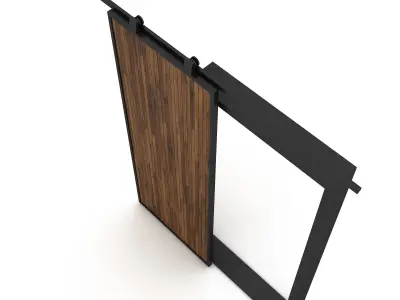 sliding door 3D model Low-poly 3D model
