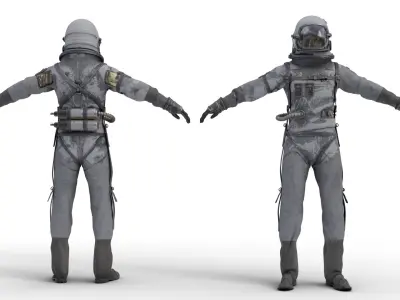 Spacesuit Old worn Astronaut Suit 3D model