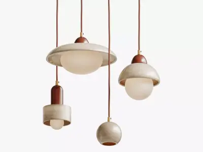 Travertine Pendant Lamp 3D model