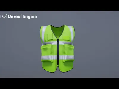Worker Safety Vest Green Low-poly 3D model