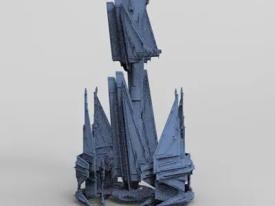 Sci-Fi Ocean Tech ship barrior Shield 3 Designs 3D model