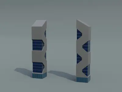 Low poly Buildings Pack Low-poly 3D model