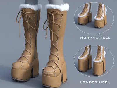 Demonia Winter Fur Boots for Genesis 9