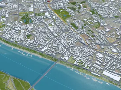 Yichang Hubei China 40km Low-poly 3D model