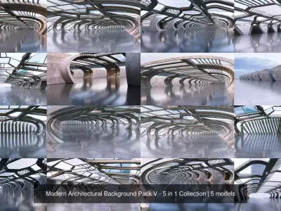 Modern Architectural Background Pack V - 5 in 1 Collection
