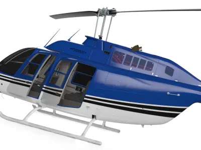  Bell 206B5 JetRanger Helicopter Rigged for Maya 