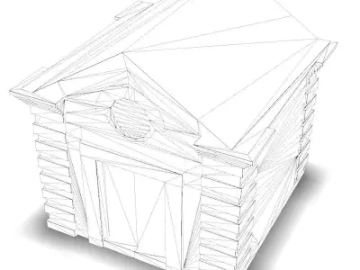 Small bulding 2 Old Electrical Substation Low-poly 3D model