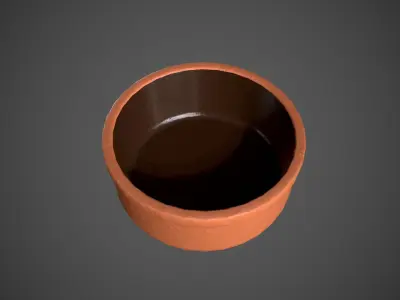 Terracotta Bowl Low-poly 3D model