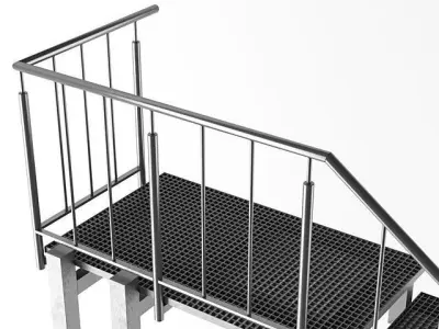 Metal Outdoor Stair Free 3D model