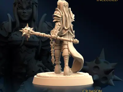 Armored Warrior Crimson Morning Star D 3D print model