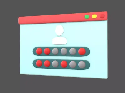 Website Login Incorrect Password Icon v1 004 Low-poly 3D model